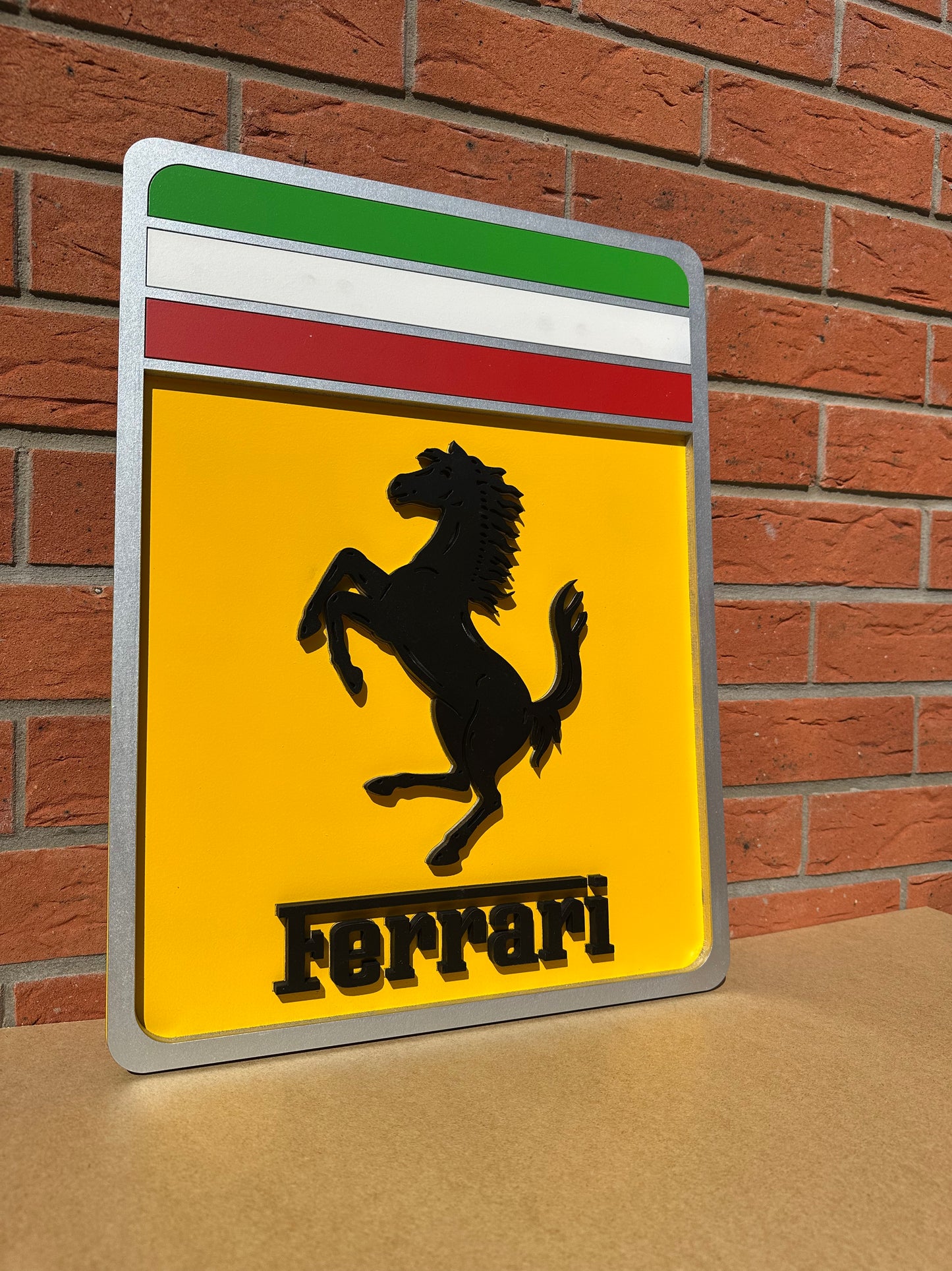 Prancing Horse Wooden Wall Art: Rectangle