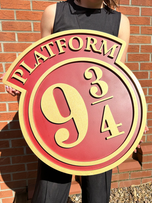 Magical-Inspired Wooden Train Station Sign