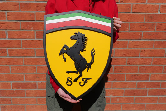 Prancing Horse Wooden Wall Art: Shield